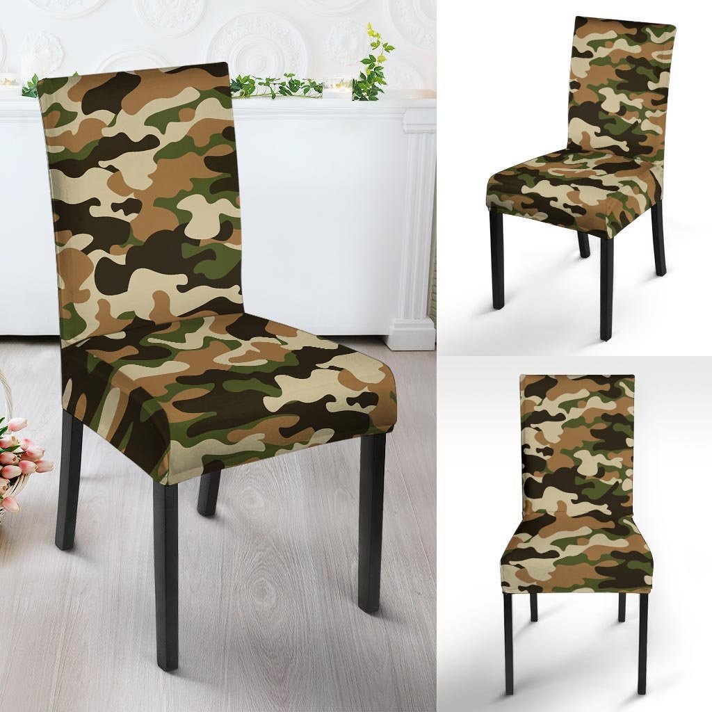 Green And Brown Camouflage Print Chair Cover-grizzshop