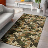 Green And Brown Camouflage Print Floor Mat-grizzshop