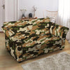 Green And Brown Camouflage Print Loveseat Cover-grizzshop