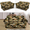 Green And Brown Camouflage Print Loveseat Cover-grizzshop