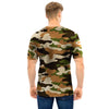 Green And Brown Camouflage Print Men T Shirt-grizzshop