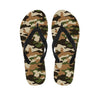 Green And Brown Camouflage Print Men's Flip Flops-grizzshop