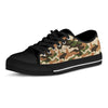 Green And Brown Camouflage Print Men's Low Top Shoes-grizzshop