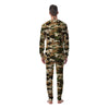 Green And Brown Camouflage Print Men's Pajamas-grizzshop