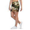 Green And Brown Camouflage Print Mini Skirt-grizzshop