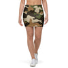 Green And Brown Camouflage Print Mini Skirt-grizzshop