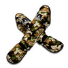 Green And Brown Camouflage Print Muay Thai Shin Guard-grizzshop