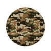 Green And Brown Camouflage Print Round Rug-grizzshop