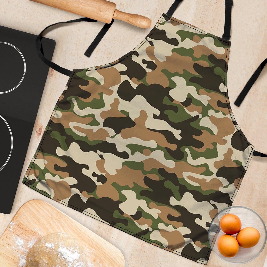 Green And Brown Camouflage Print Women's Apron-grizzshop