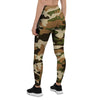 Green And Brown Camouflage Print Women's Leggings-grizzshop