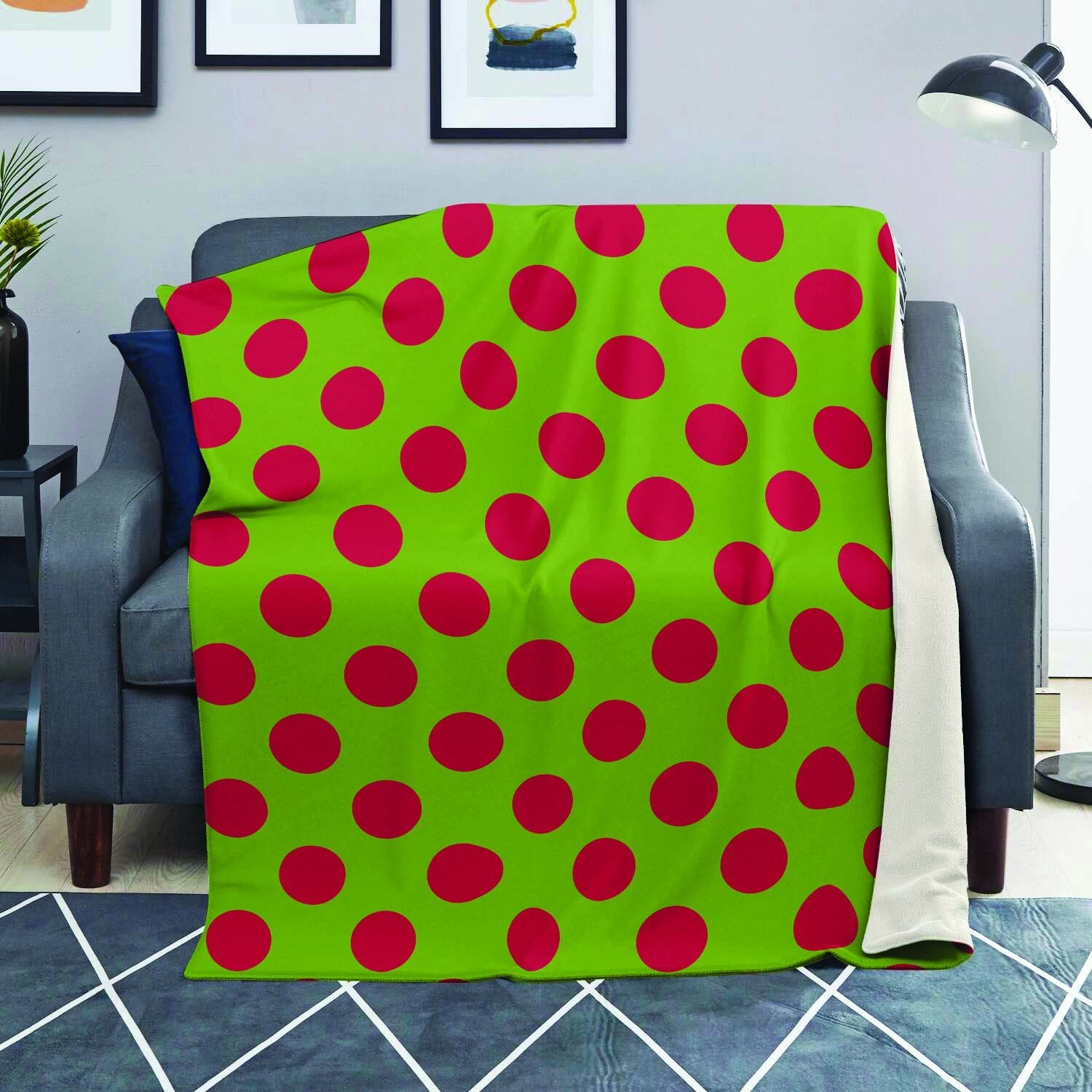 Green And Red Polka Dot Blanket-grizzshop