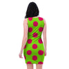 Green And Red Polka Dot Bodycon Dress-grizzshop