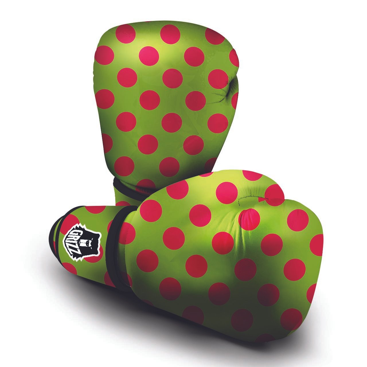 Green And Red Polka Dot Boxing Gloves-grizzshop