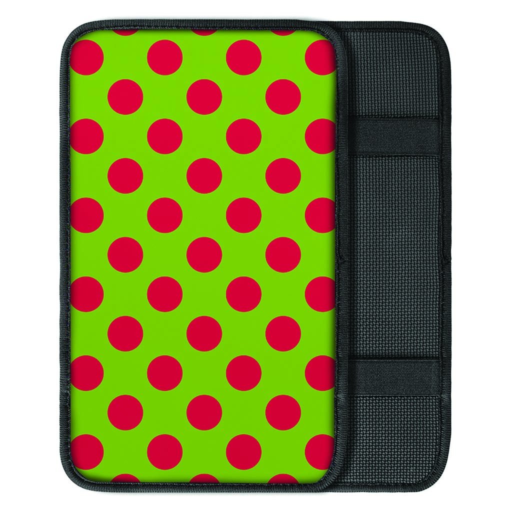 Green And Red Polka Dot Car Console Cover-grizzshop