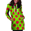 Green And Red Polka Dot Hoodie Dress-grizzshop