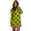 Green And Red Polka Dot Hoodie Dress-grizzshop