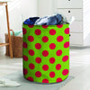 Green And Red Polka Dot Laundry Basket-grizzshop