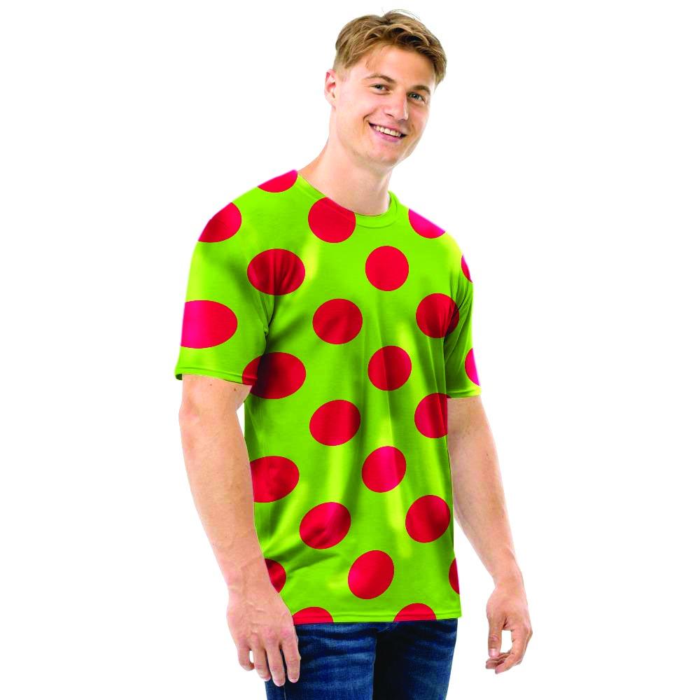 Green And Red Polka Dot Men T Shirt-grizzshop