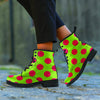 Green And Red Polka Dot Men's Boots-grizzshop