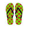 Green And Red Polka Dot Men's Flip Flops-grizzshop