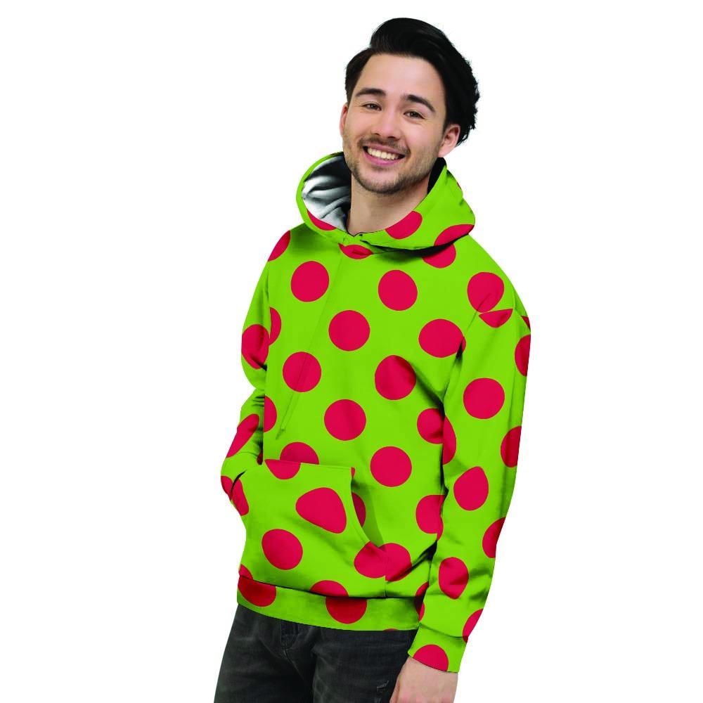 Green And Red Polka Dot Men's Hoodie-grizzshop