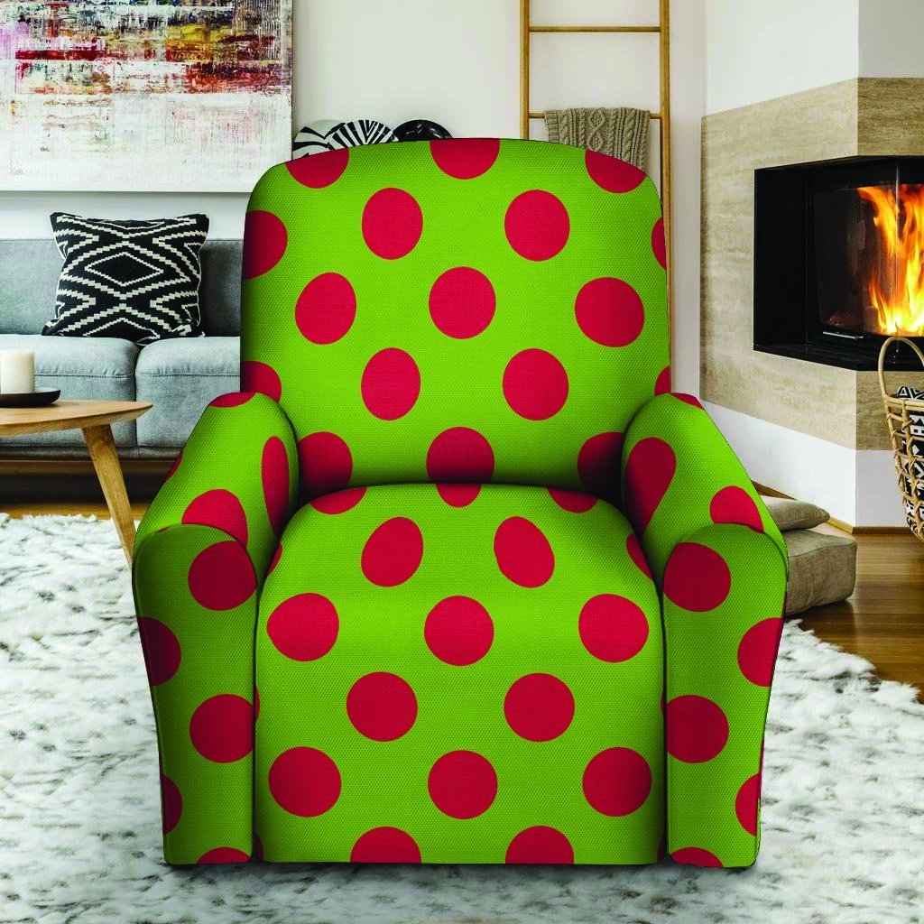 Green And Red Polka Dot Recliner Cover-grizzshop