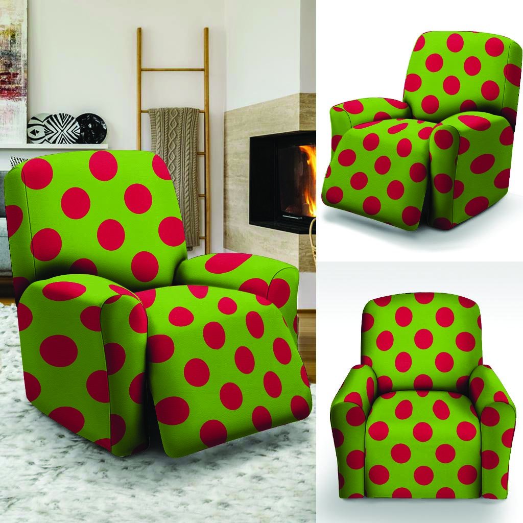 Green And Red Polka Dot Recliner Cover-grizzshop