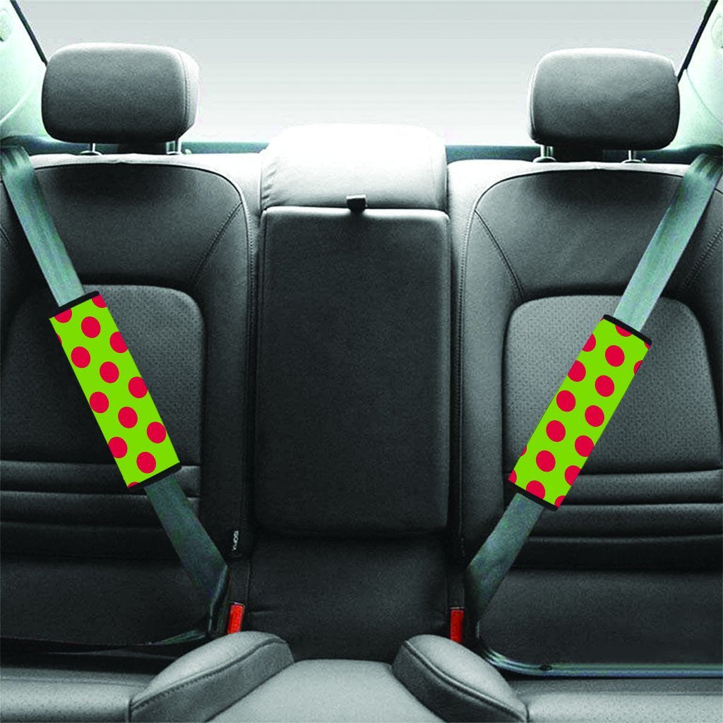 Green And Red Polka Dot Seat Belt Cover-grizzshop