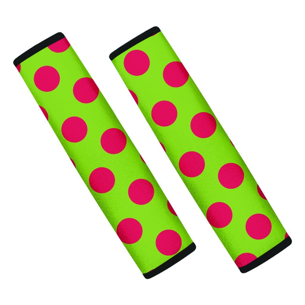 Green And Red Polka Dot Seat Belt Cover-grizzshop