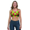 Green And Red Polka Dot Sports Bra-grizzshop