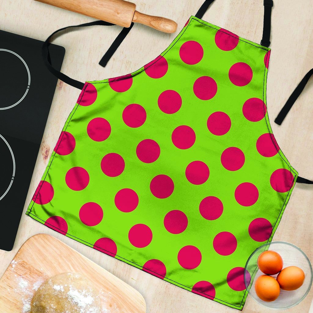 Green And Red Polka Dot Women's Apron-grizzshop