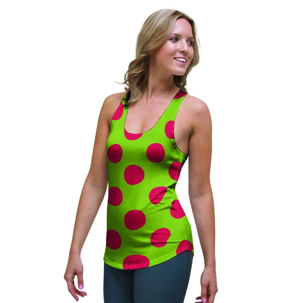 Green And Red Polka Dot Women's Racerback Tank Top-grizzshop