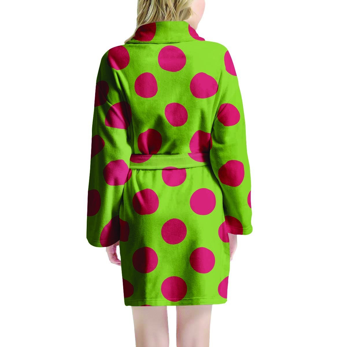 Green And Red Polka Dot Women's Robe-grizzshop