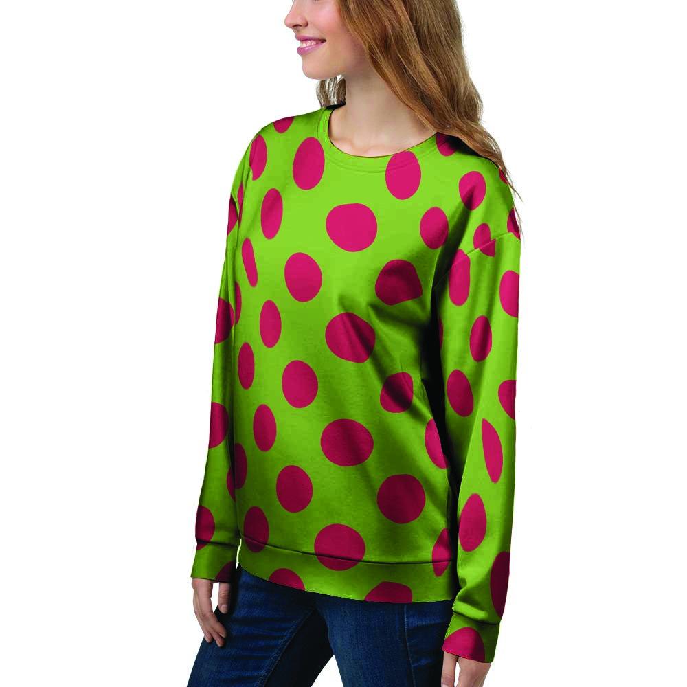 Green And Red Polka Dot Women's Sweatshirt-grizzshop