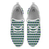 Green And White Navy Argyle Print White Athletic Shoes-grizzshop