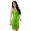 Green And White Polka Dot Bodycon Dress-grizzshop