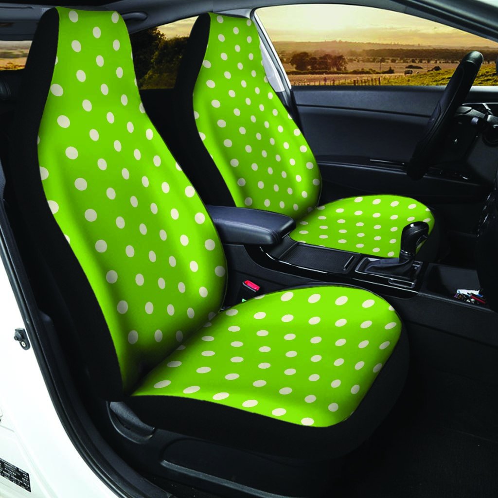 Green And White Polka Dot Car Seat Covers-grizzshop