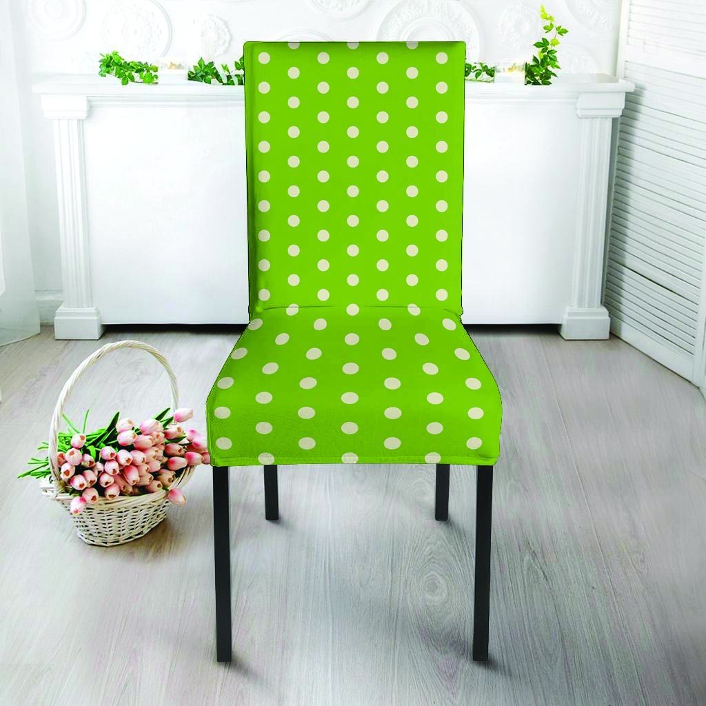 Green And White Polka Dot Chair Cover-grizzshop