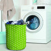 Green And White Polka Dot Laundry Basket-grizzshop