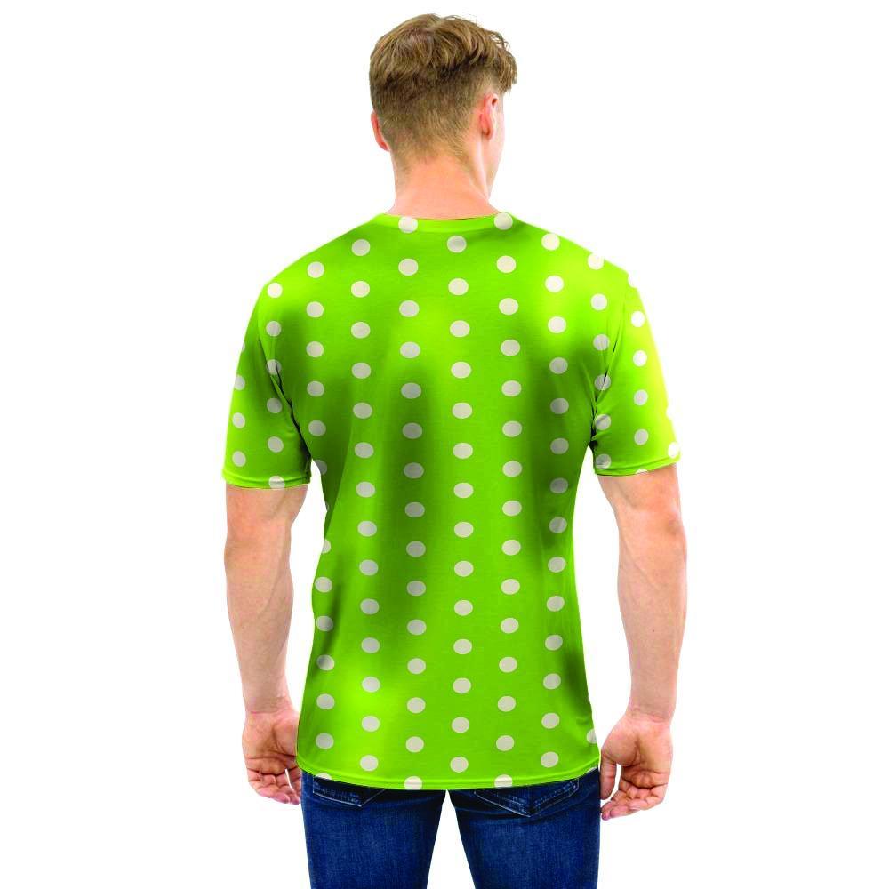 Green And White Polka Dot Men T Shirt-grizzshop