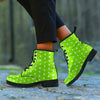 Green And White Polka Dot Men's Boots-grizzshop