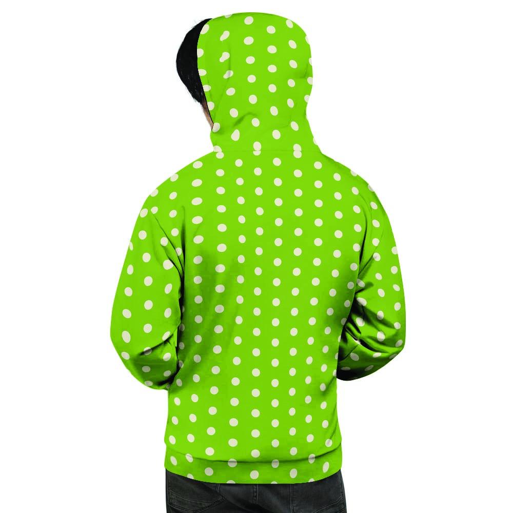 Green And White Polka Dot Men's Hoodie-grizzshop