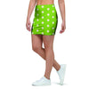 Green And White Polka Dot Mini Skirt-grizzshop