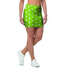 Green And White Polka Dot Mini Skirt-grizzshop