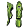 Green And White Polka Dot Muay Thai Shin Guard-grizzshop