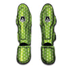 Green And White Polka Dot Muay Thai Shin Guard-grizzshop