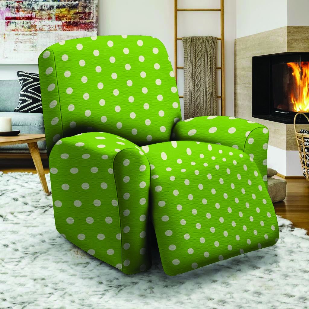 Green And White Polka Dot Recliner Cover-grizzshop