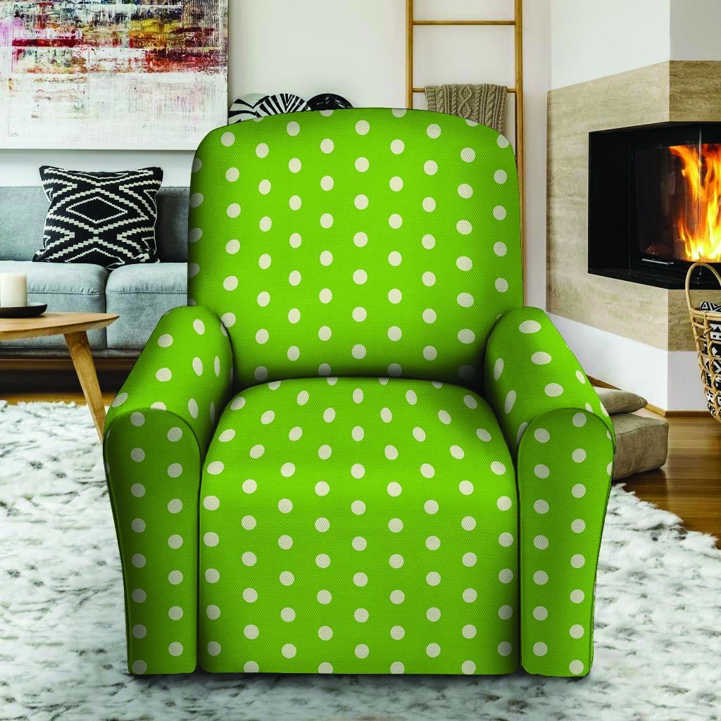 Green And White Polka Dot Recliner Cover-grizzshop