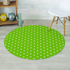 Green And White Polka Dot Round Rug-grizzshop