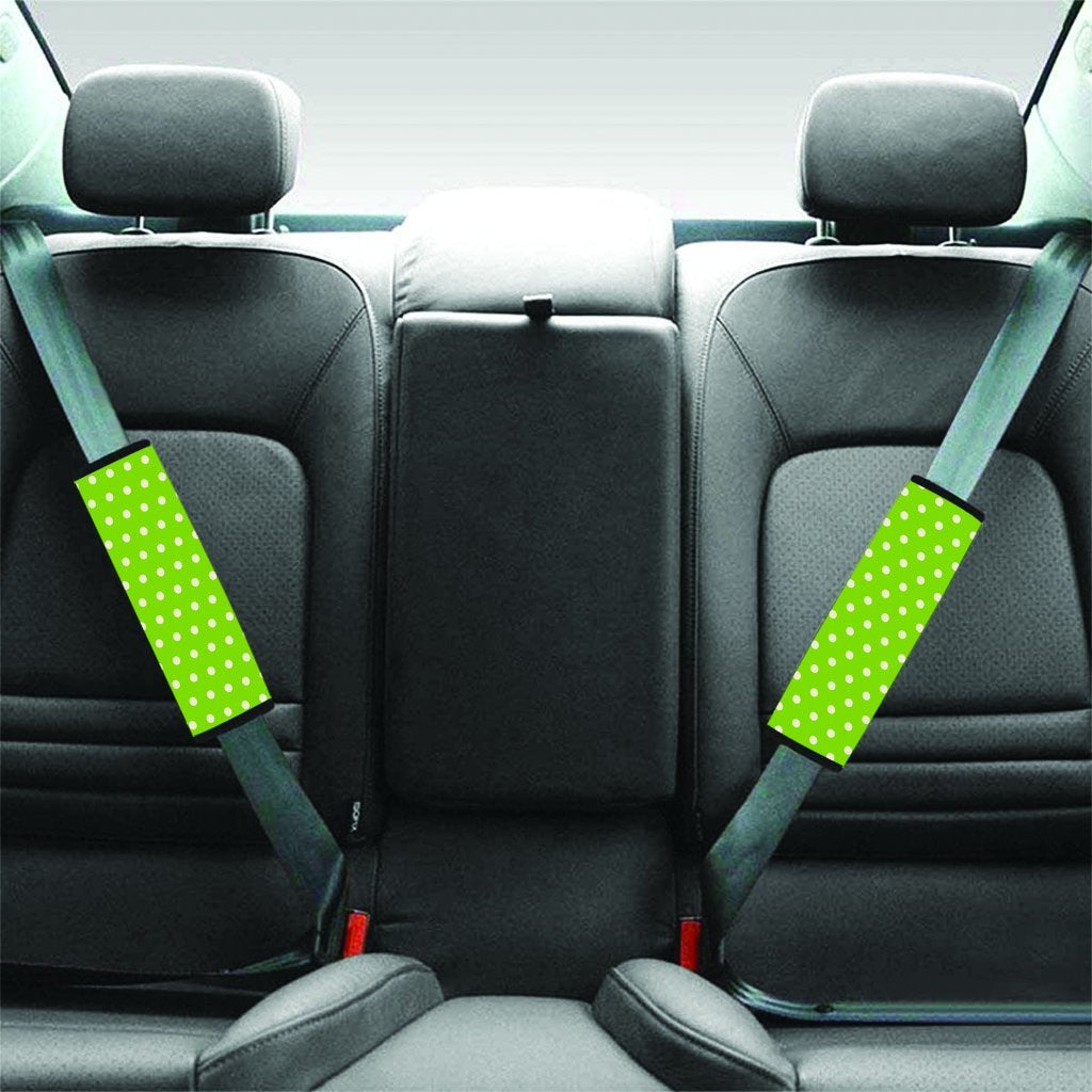 Green And White Polka Dot Seat Belt Cover-grizzshop